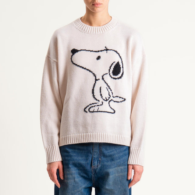 Tensione in-Maglia snoopy misto alpaca - off white