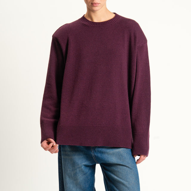 Tensione in-Maglia girocollo con spalline - burgundy