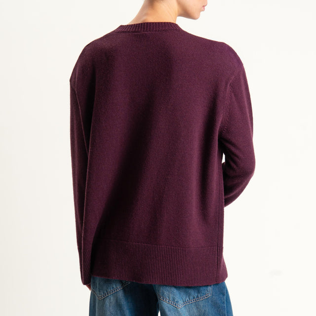 Tensione in-Maglia girocollo con spalline - burgundy