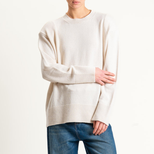 Tensione in-Maglia girocollo con spalline - off white