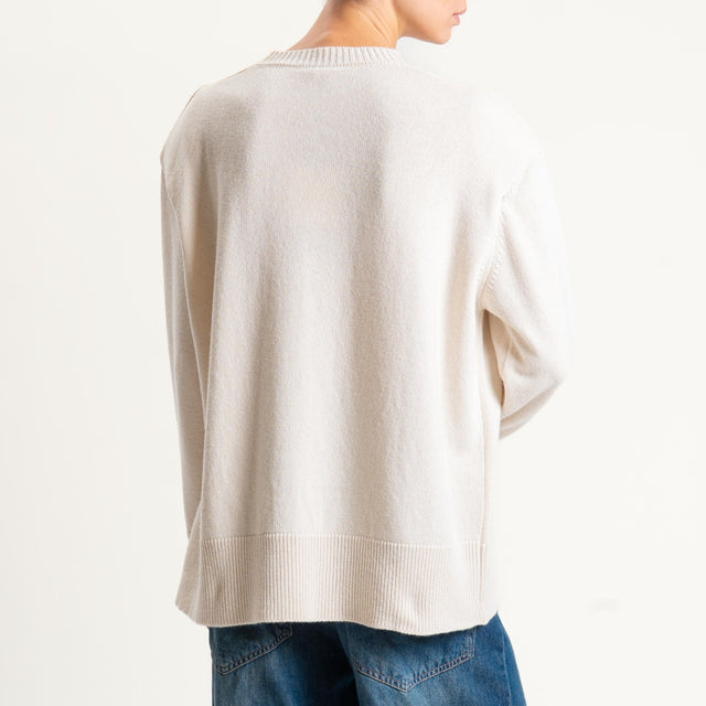 Tensione in-Maglia girocollo con spalline - off white