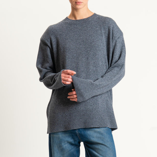 Tensione in-Maglia girocollo con spalline - medium grey