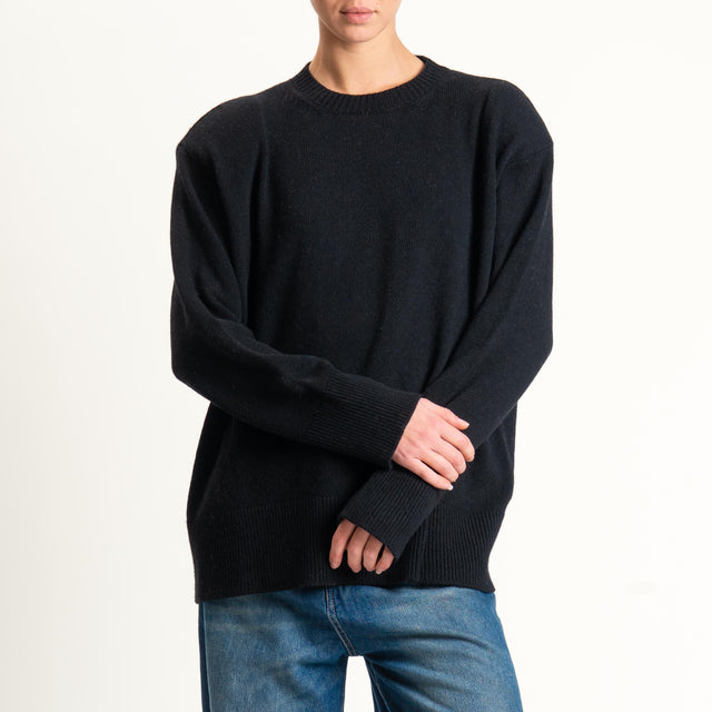 Tensione in-Maglia girocollo con spalline - nero