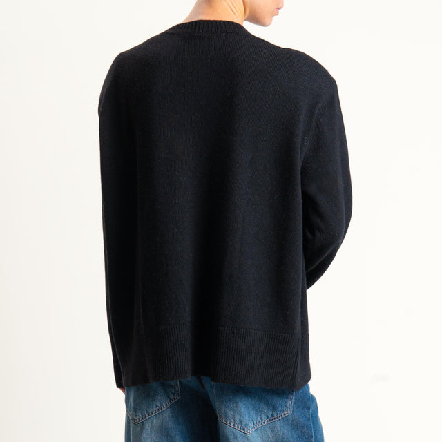 Tensione in-Maglia girocollo con spalline - nero