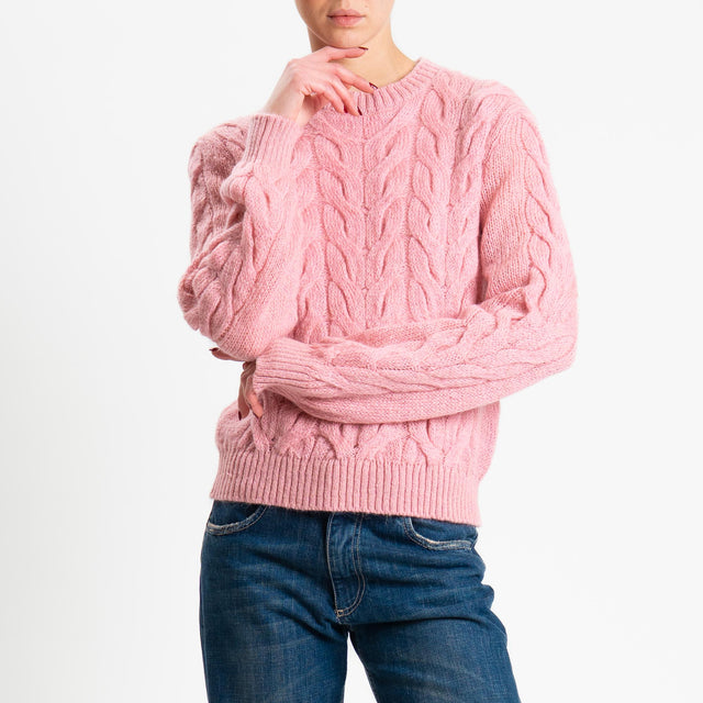 Tensione in-Maglia trecce in mohair - pink