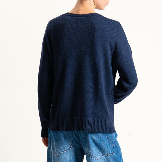 Tensione in-Maglia "RITZ PARIS" misto cashmere - blu