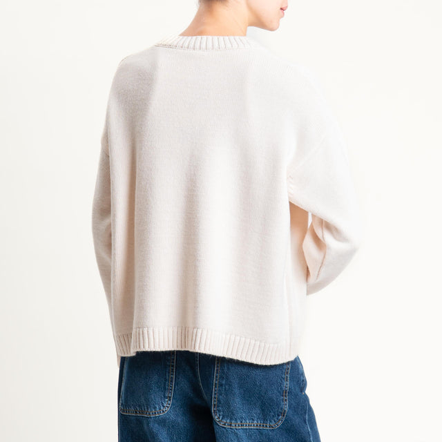 Tensione in-Maglia n5 misto alpaca con paillettes - offwhite