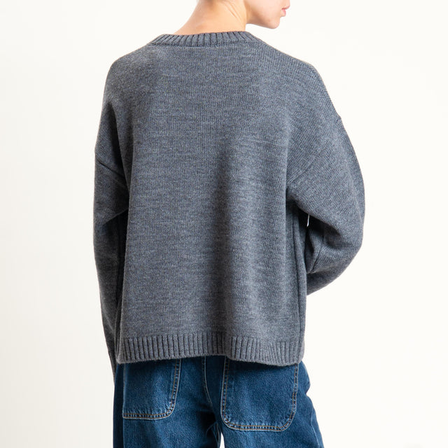 Tensione in-Maglia n5 misto alpaca con paillettes - charcoal