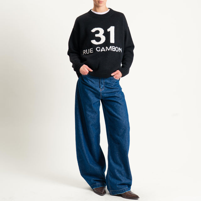 Tensione in-Maglia n31 misto alpaca - black/offwhite