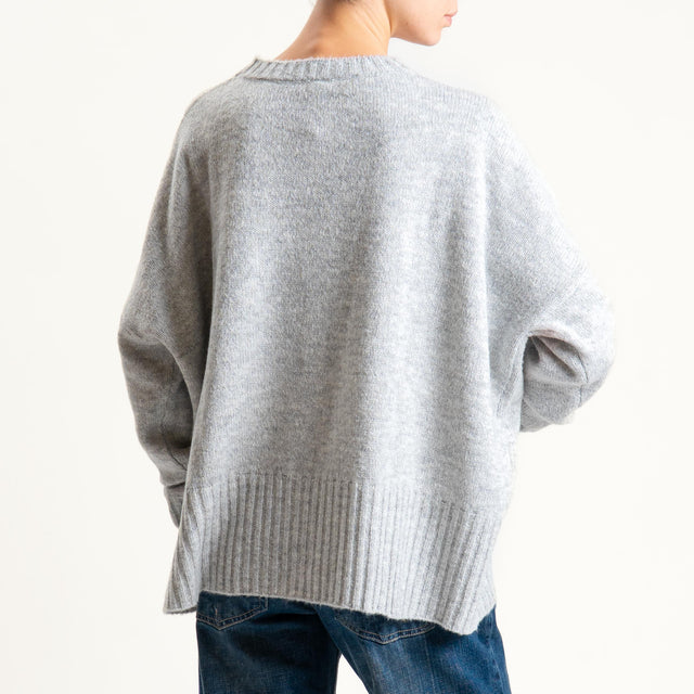 Tensione in-Maglia girocollo misto lana - charcoal