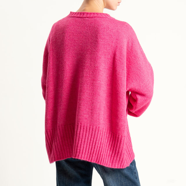 Tensione in-Maglia girocollo misto lana - fucsia