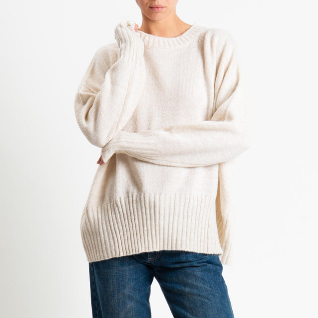 Tensione in-Maglia girocollo misto lana - off white