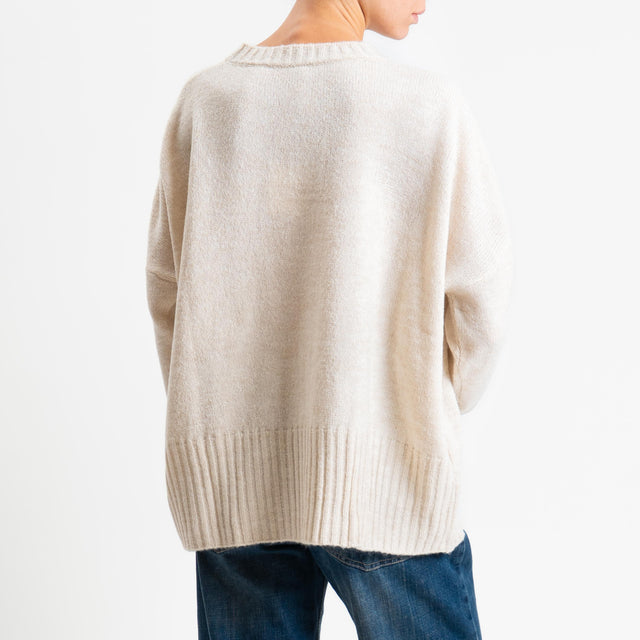 Tensione in-Maglia girocollo misto lana - off white