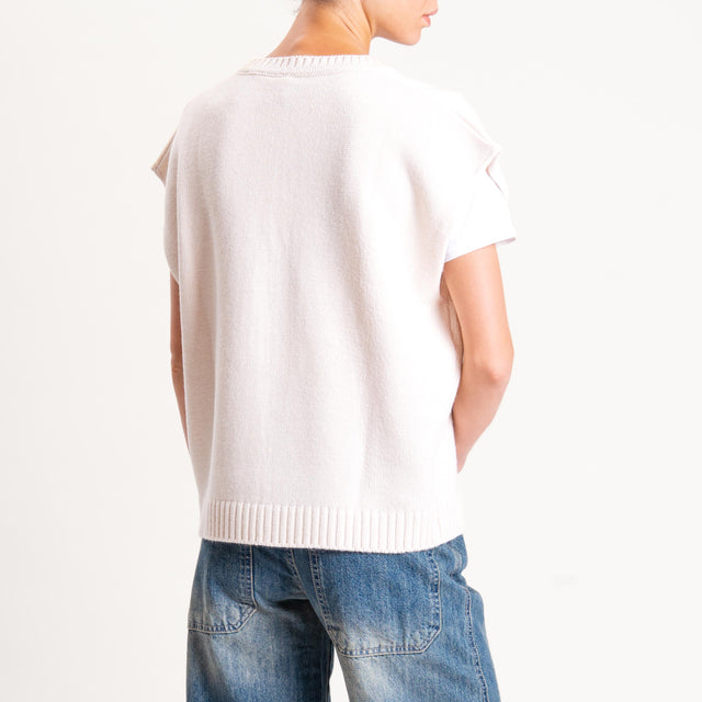 Tensione in-Gilet orsetto misto alpaca - off white