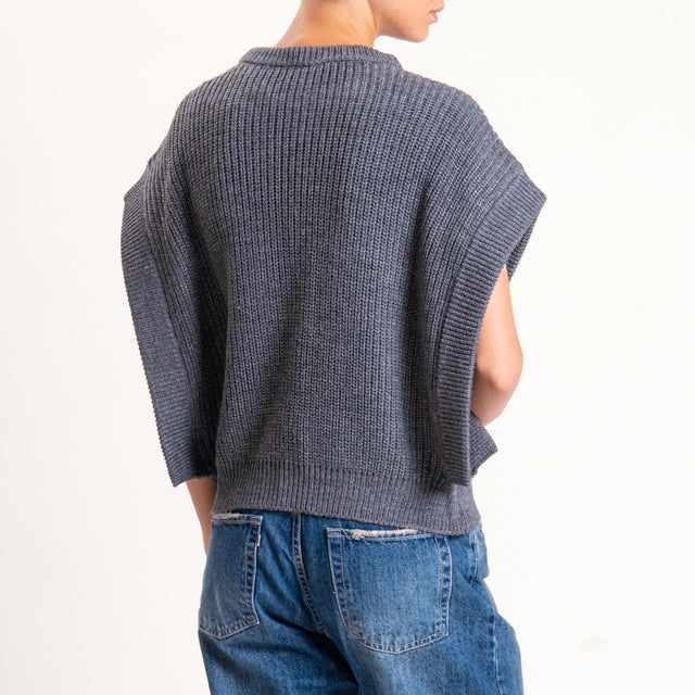 Tensione in-Gilet misto alpaca - charcoal