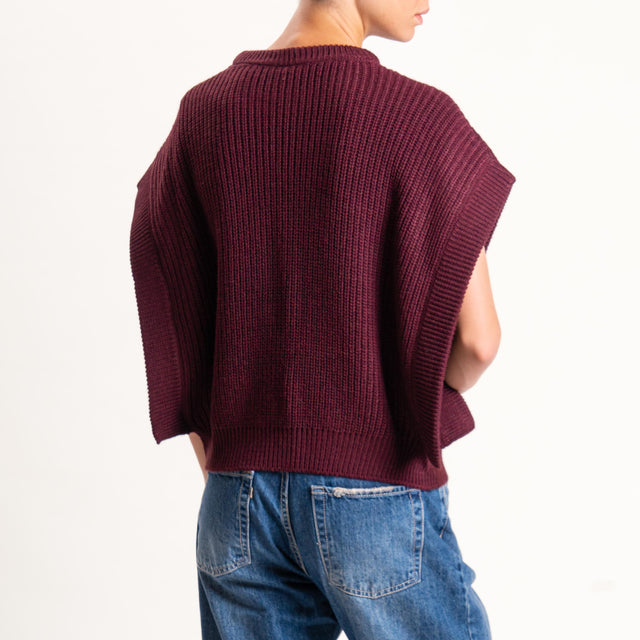 Tensione in-Gilet misto alpaca - burgundy
