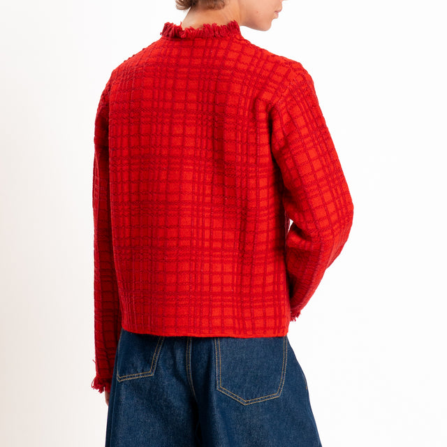 Tensione in-Giacca bottoni dorati misto alpaca - rosso