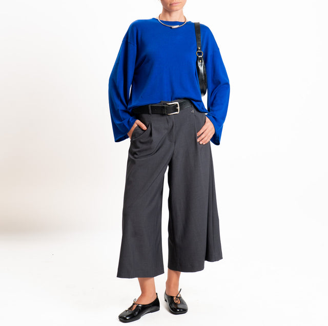 Tensione in-Maglia misto lana manica ampia - royal