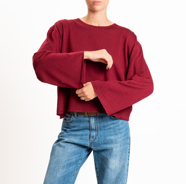 Tensione in-Maglia misto lana manica ampia - Bordeaux
