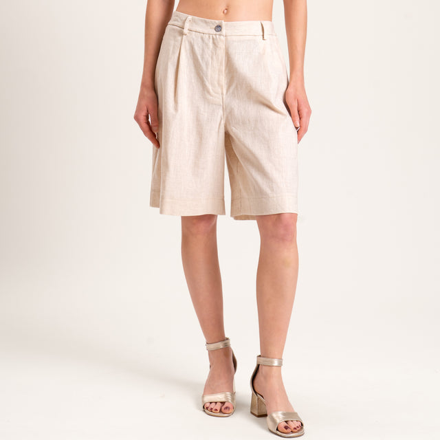 Tensione in-Bermuda RAMIE FIBRA NATURALE elastico dietro - grezzo