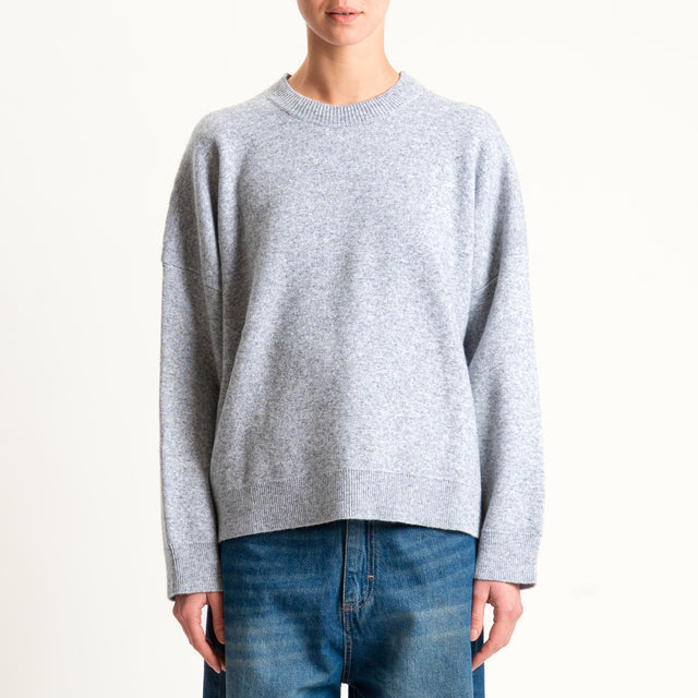 Vicolo-Maglia girocollo misto cashmere - grigio melange