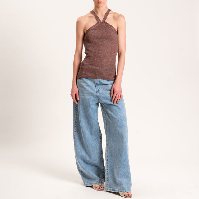 Vicolo-Top in lurex - cioccolato