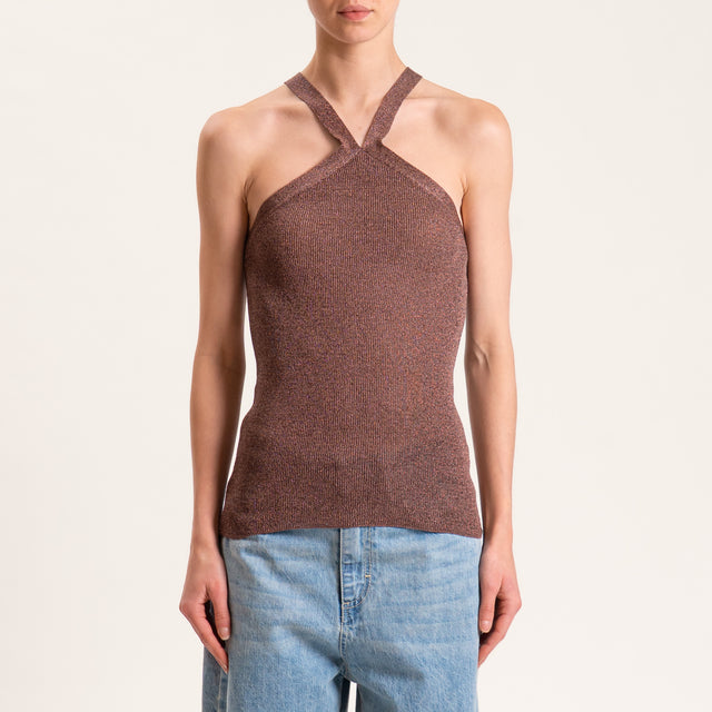 Vicolo-Top in lurex - cioccolato
