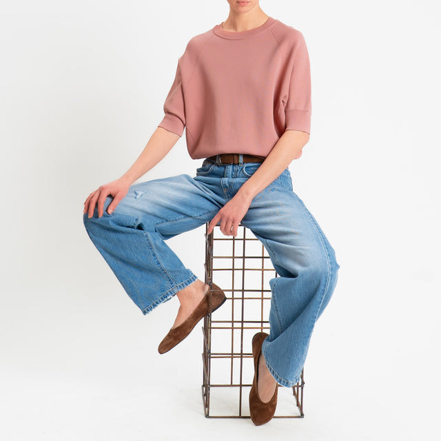 Vicolo-Maglia girocollo punto roma - blush