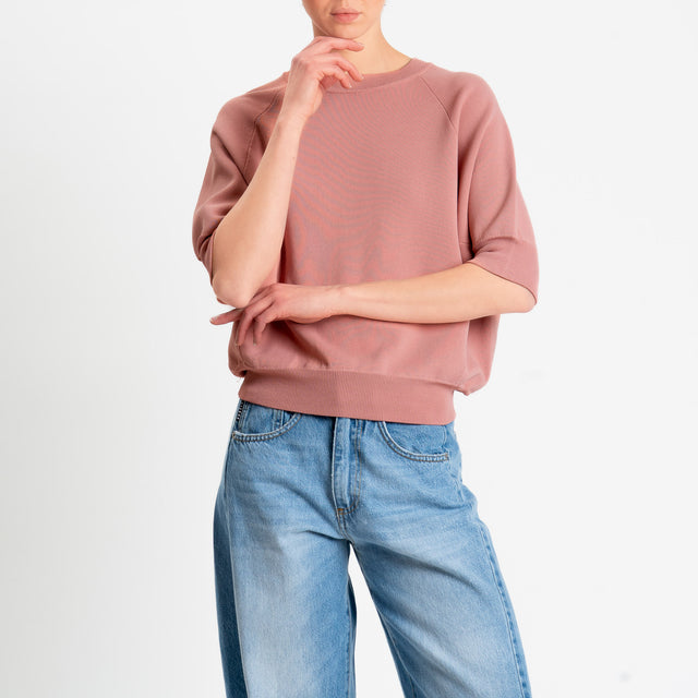 Vicolo-Maglia girocollo punto roma - blush