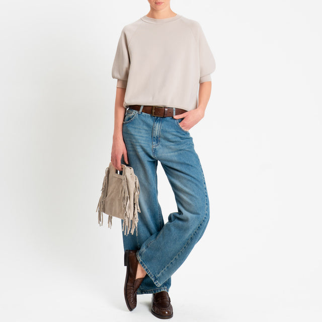 Vicolo-Maglia girocollo punto roma - sand