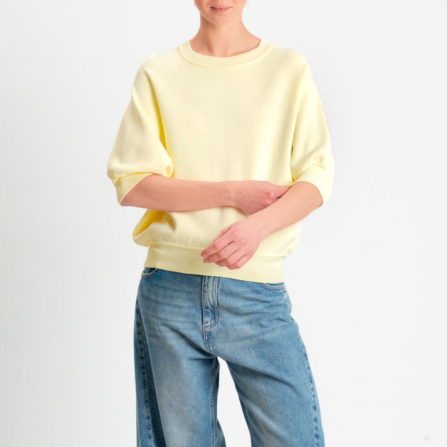 Vicolo-Maglia girocollo punto roma - yellow