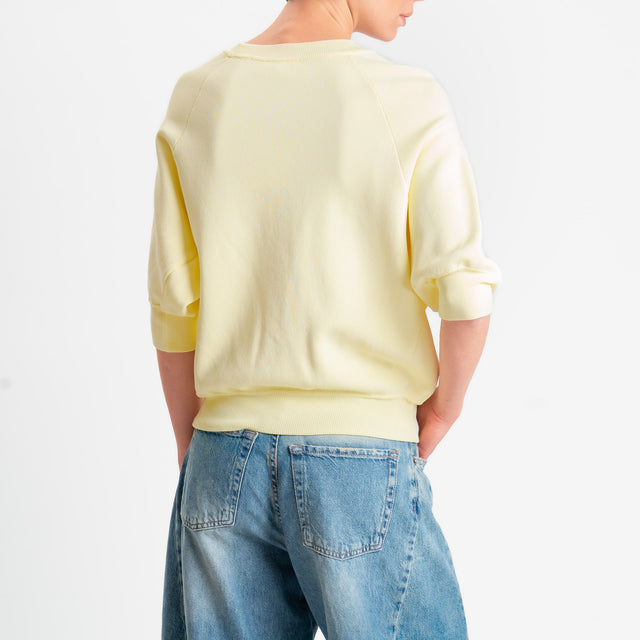 Vicolo-Maglia girocollo punto roma - yellow