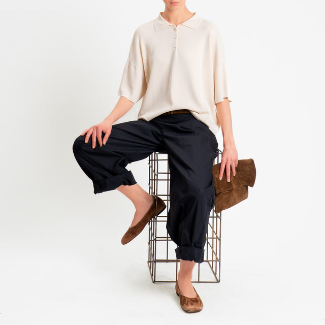 Vicolo-Maglia collo polo punto roma - sand