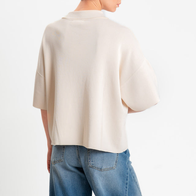 Vicolo-Maglia collo polo punto roma - sand