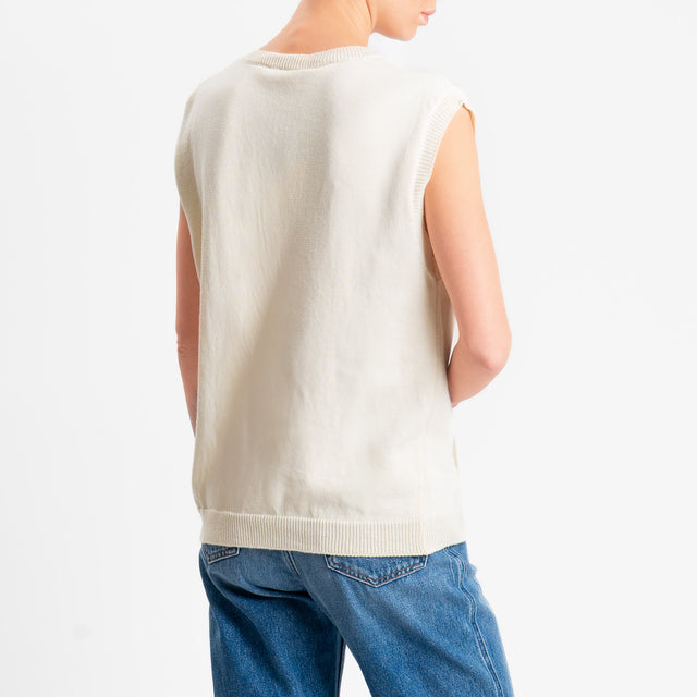 Vicolo-Gilet argyle - burro/yellow/biscotto