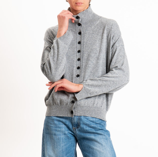 Vicolo-Cardigan LANA/CASHMERE - grigio melange