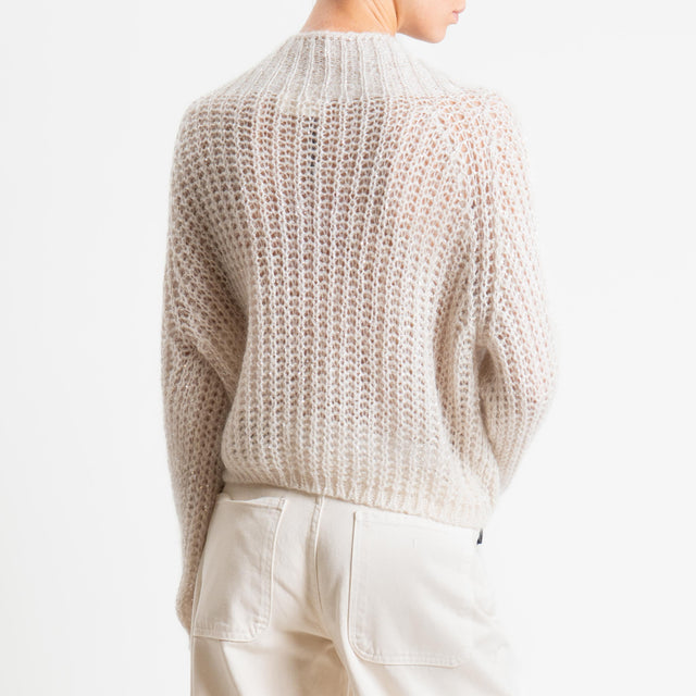 Vicolo-Maglia mohair micro paillettes - panna
