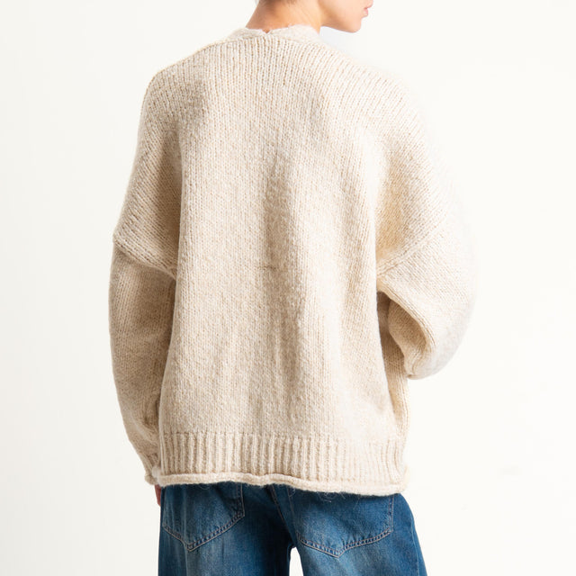 Vicolo-Cardigan misto alpaca con tasche - burro