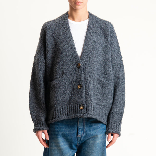 Vicolo-Cardigan misto alpaca con tasche - antracite