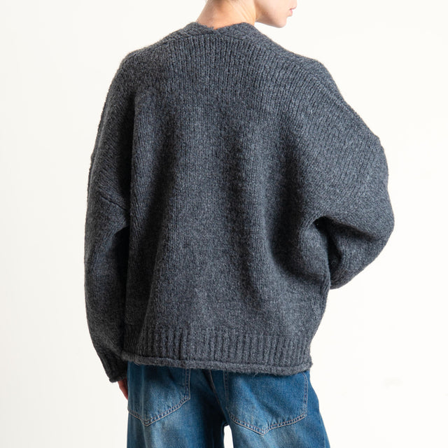 Vicolo-Cardigan misto alpaca con tasche - antracite