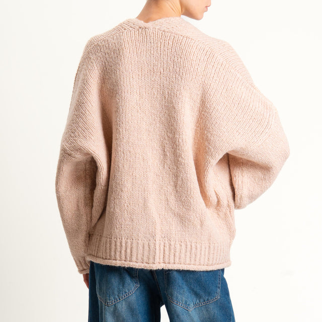 Vicolo-Cardigan misto alpaca con tasche - rosa