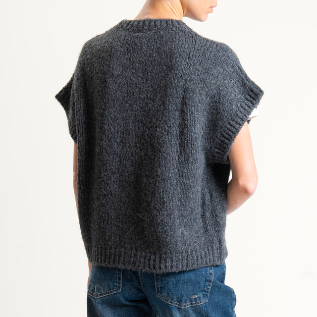 Vicolo-Gilet misto alpaca - antracite
