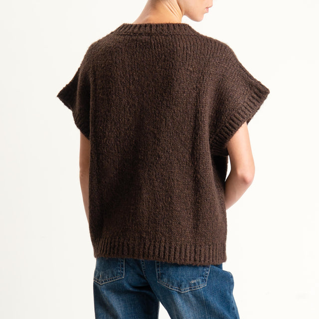 Vicolo-Gilet misto alpaca - moro