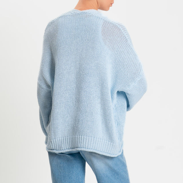 Vicolo-Cardigan bottoni con tasche - cielo