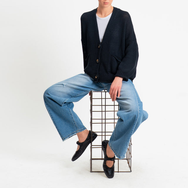 Vicolo-Cardigan bottoni con tasche - nero