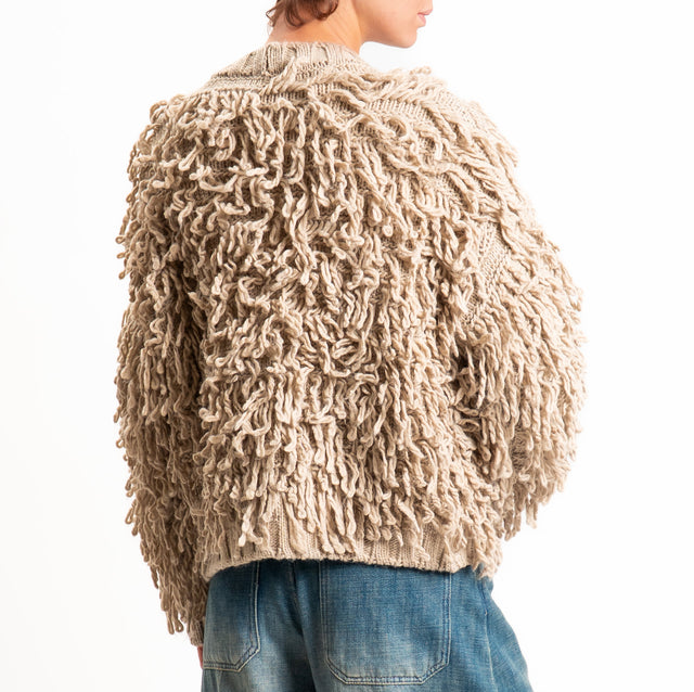 Vicolo-Cardigan misto lana effetto mongolia - beige