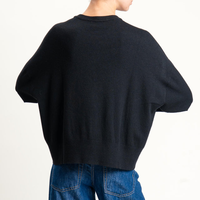 Vicolo-Maglia scatola girocollo - nero