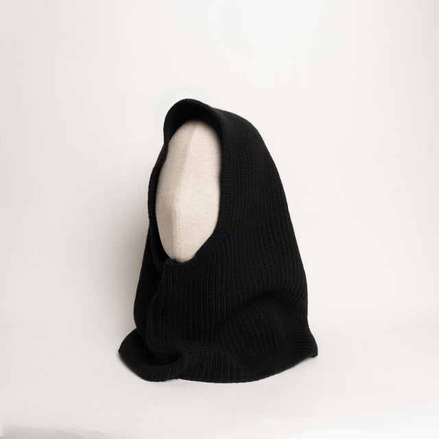 Vicolo-Balaclava coste inglesi misto cashmere - nero