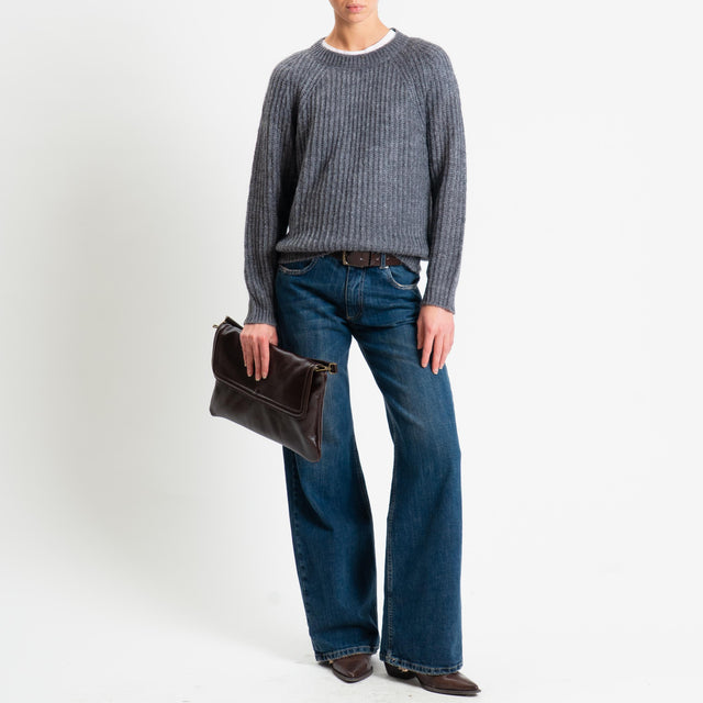 Vicolo-Maglia mohair coste inglesi - antracite