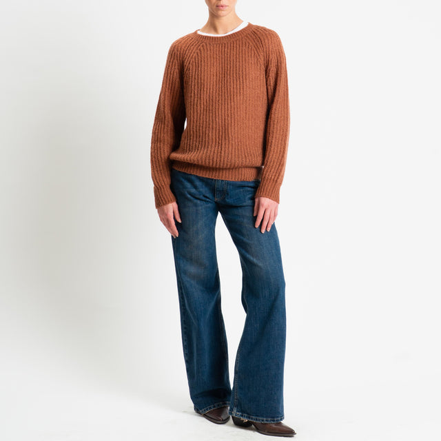 Vicolo-Maglia mohair coste inglesi - bruciato